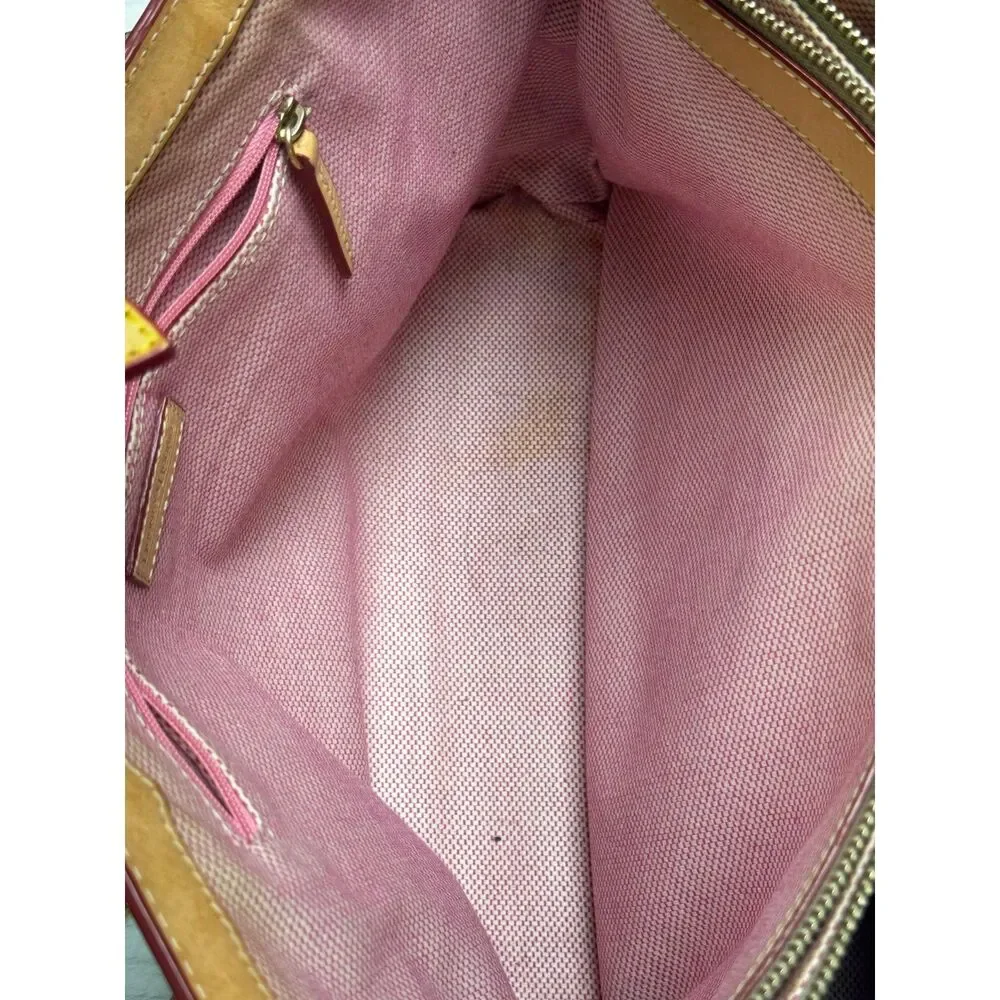 DOONEY & BOURKE East West Monogram Tote Blue/Tan Leather